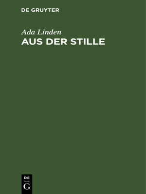 cover image of Aus der Stille